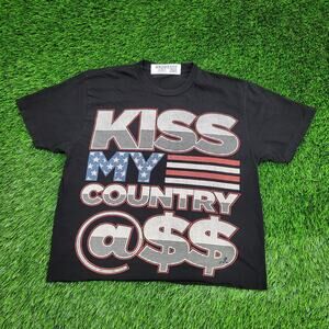 Blake-Shelton Cropped Shirt Women S/M 18x20 Country Music Kiss My Country Ass